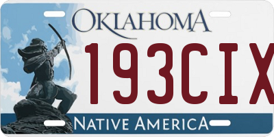 OK license plate 193CIX