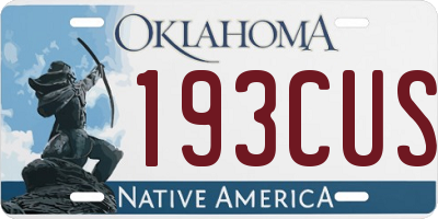 OK license plate 193CUS