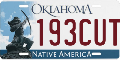 OK license plate 193CUT