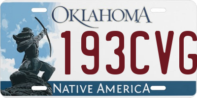 OK license plate 193CVG