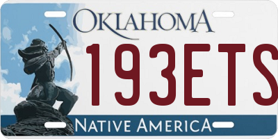 OK license plate 193ETS