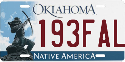 OK license plate 193FAL