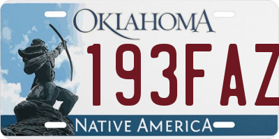 OK license plate 193FAZ
