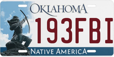 OK license plate 193FBI