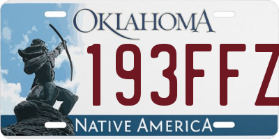 OK license plate 193FFZ