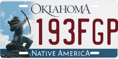 OK license plate 193FGP