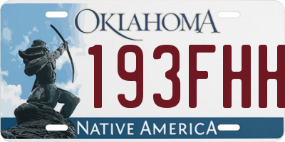 OK license plate 193FHH