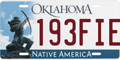 OK license plate 193FIE