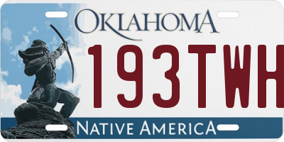 OK license plate 193TWH