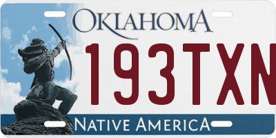 OK license plate 193TXN