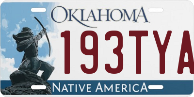 OK license plate 193TYA