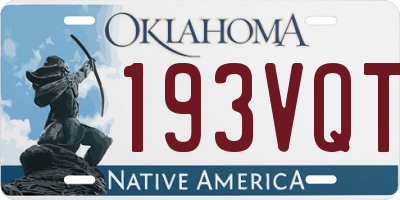 OK license plate 193VQT
