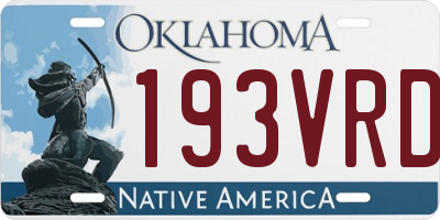 OK license plate 193VRD