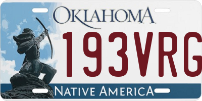 OK license plate 193VRG