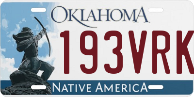 OK license plate 193VRK