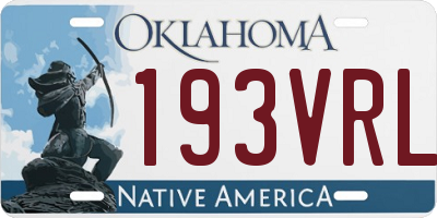 OK license plate 193VRL