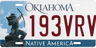 OK license plate 193VRV