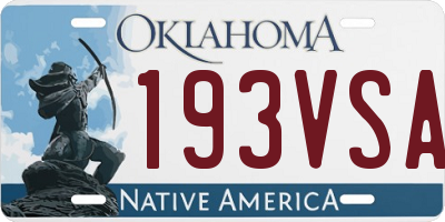 OK license plate 193VSA