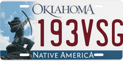 OK license plate 193VSG