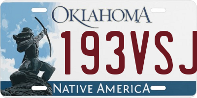 OK license plate 193VSJ
