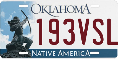 OK license plate 193VSL