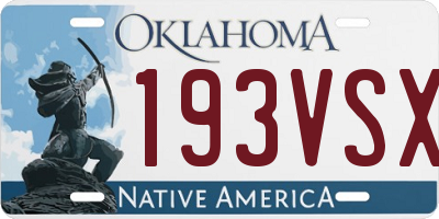 OK license plate 193VSX