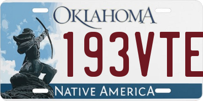 OK license plate 193VTE