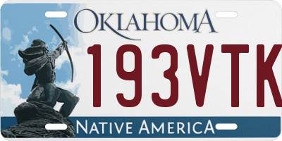 OK license plate 193VTK