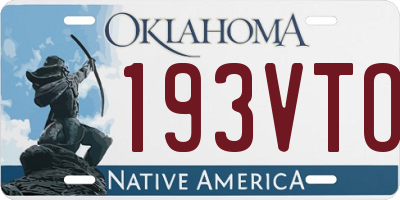 OK license plate 193VTO