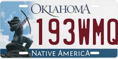 OK license plate 193WMQ