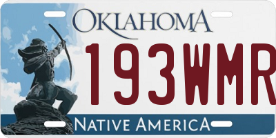 OK license plate 193WMR