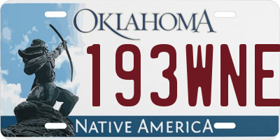 OK license plate 193WNE
