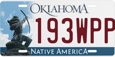 OK license plate 193WPP