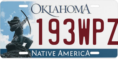 OK license plate 193WPZ