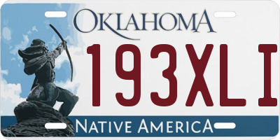 OK license plate 193XLI