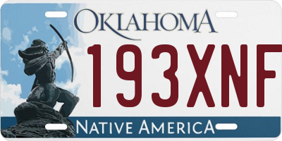 OK license plate 193XNF