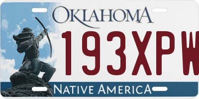 OK license plate 193XPW