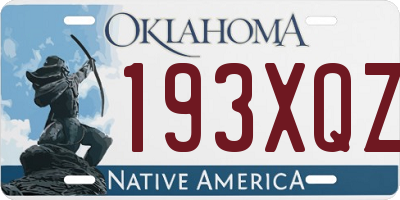 OK license plate 193XQZ
