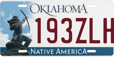 OK license plate 193ZLH