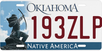 OK license plate 193ZLP
