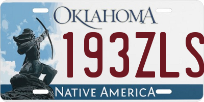 OK license plate 193ZLS