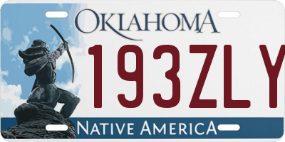 OK license plate 193ZLY