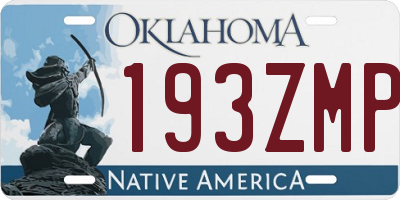 OK license plate 193ZMP