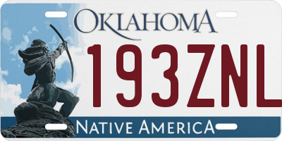 OK license plate 193ZNL