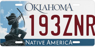 OK license plate 193ZNR