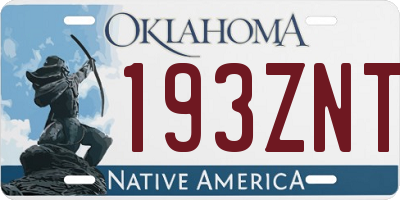 OK license plate 193ZNT