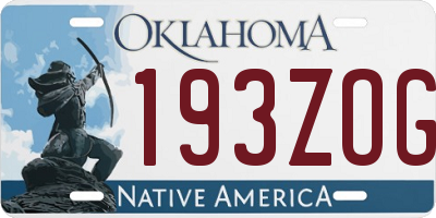 OK license plate 193ZOG