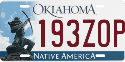 OK license plate 193ZOP