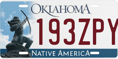 OK license plate 193ZPY