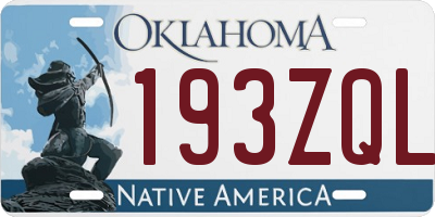 OK license plate 193ZQL